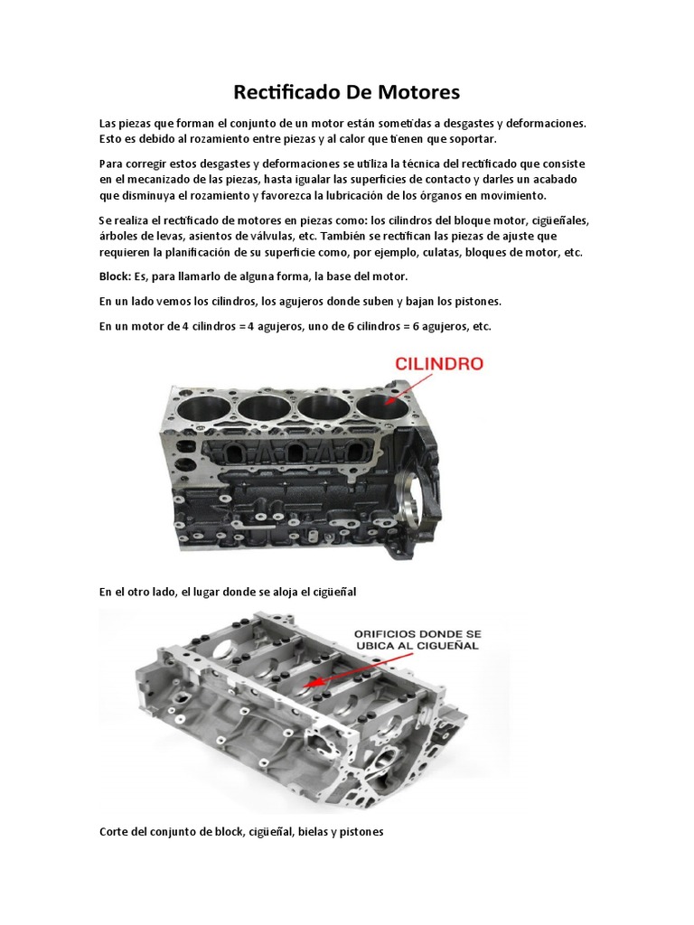 Rectificación de Motor | PDF | Pistón | Cilindro (motor)