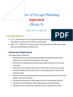 Principles of Voyage Planning (Week 5) : Appraisal