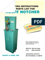 Ruoff Notcher: Operating Instructions and Parts List For
