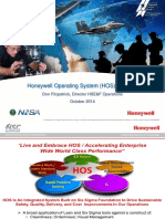 Honeywell Operating System (HOS) at FM&T: Don Fitzpatrick, Director HSE&F Operations October 2014