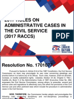 Csc Admin Rules - 2017 Raccs (Summary)