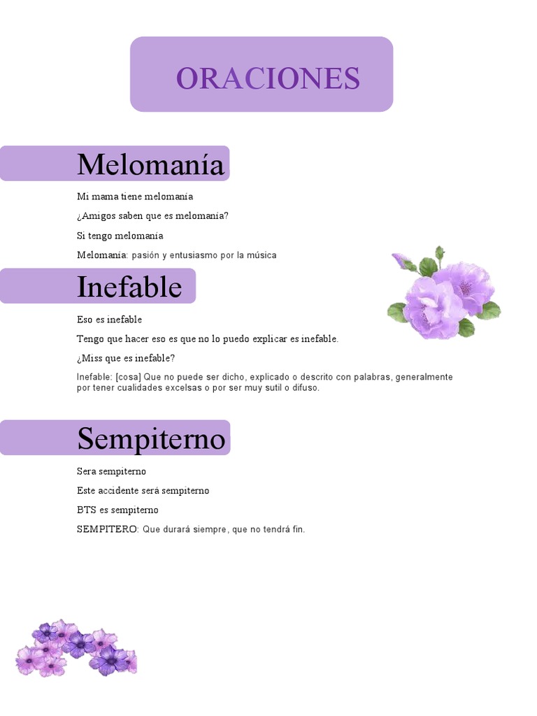 ORACIONES | PDF | Artes del Lenguaje y Comunicación