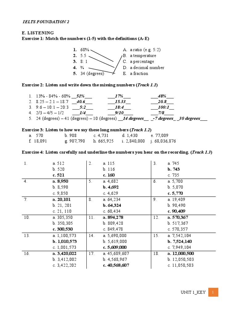 Unit 1 - Answer Key Listening | PDF | Interest | Dolphin