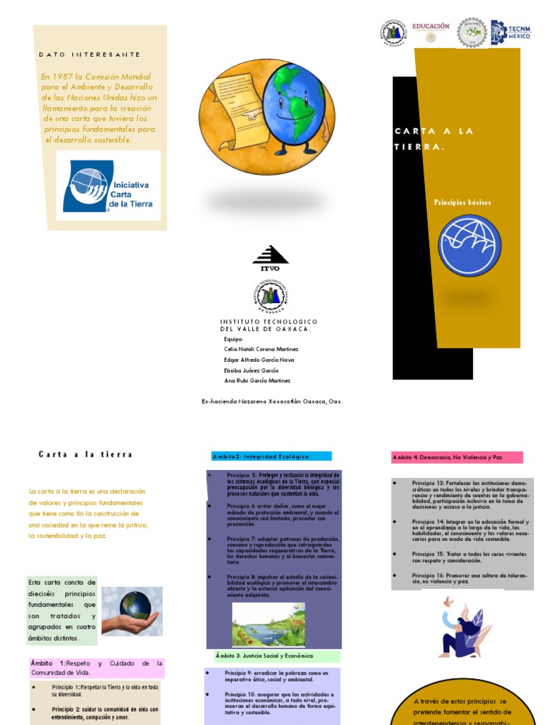 16 Principios de la Carta a la Tierra | PDF | Sustentabilidad ...