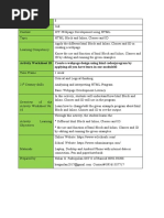 Activity Worksheet 10 Create A Webpage Design Using HTML Codes/program by Applying All You Have Learn in Our Module10