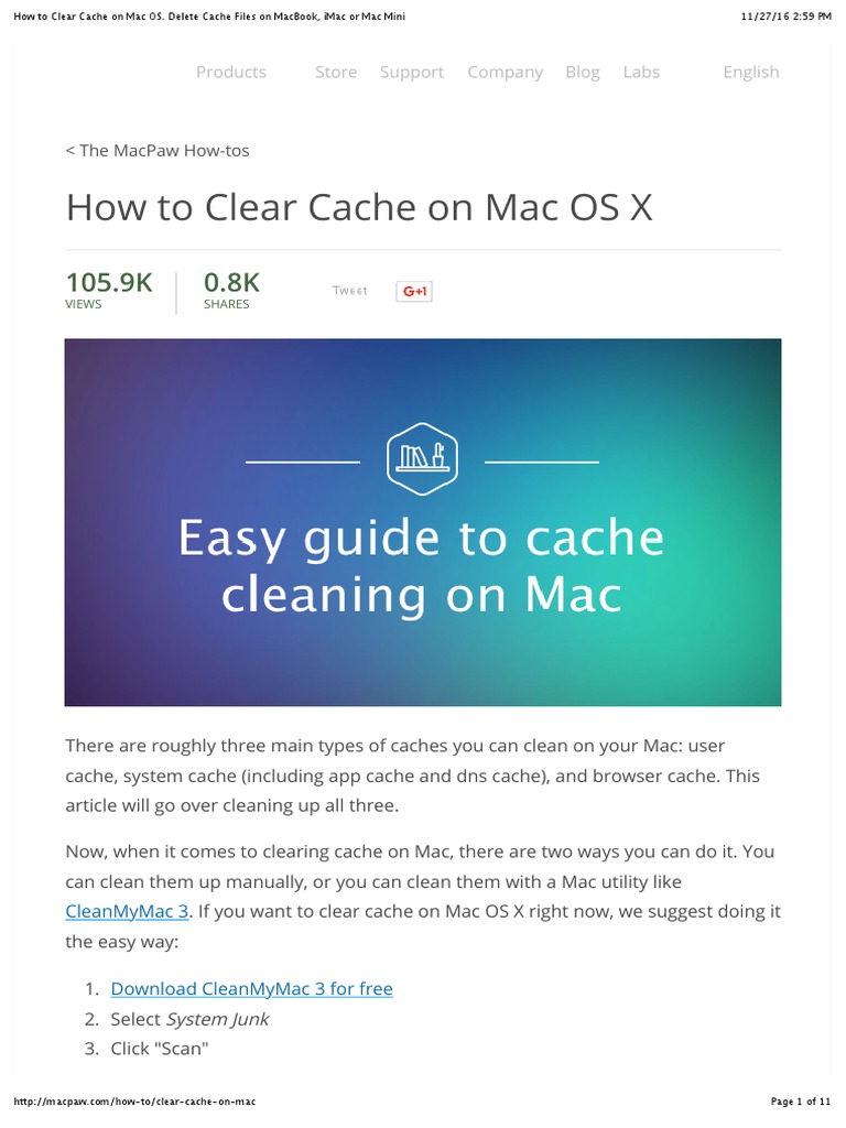 How To Clear Cache On Mac OS. Delete Cache Files On MacBook, IMac or ...
