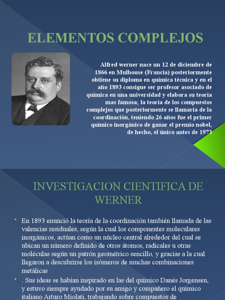 Elementos Complejos | PDF | Complejo de Coordinación | Materiales - 