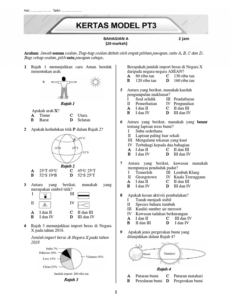 Kertas Model Pt3 Modul Aktiviti Pintar Bestari Geografi Tingkatan 31 Pdf