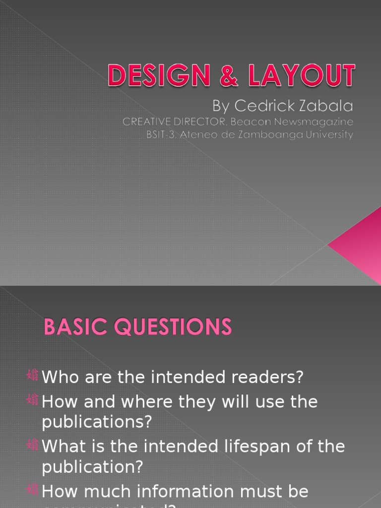 Design And Layout Pdf Page Layout Typefaces