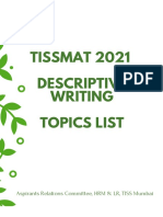TISSMAT 2021 Descriptive Writing Topics List: Aspirants Relations Committee, HRM & LR, TISS Mumbai