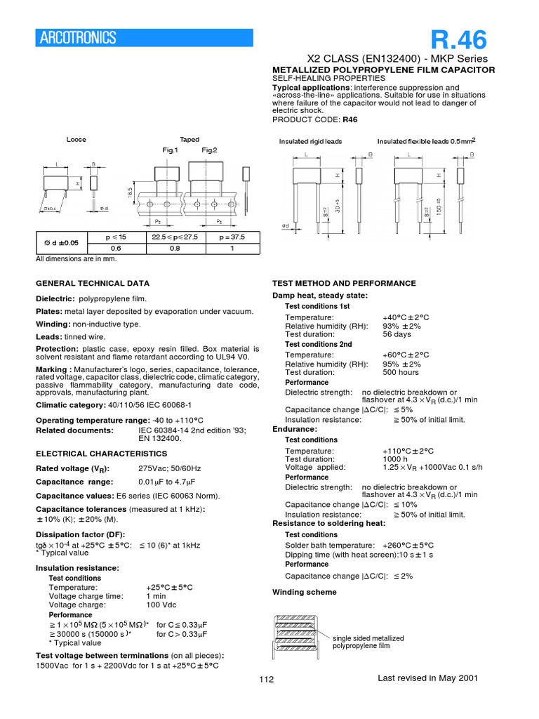 X2 CLASS (EN132400) - MKP Series: Metallized Polypropylene Film ...
