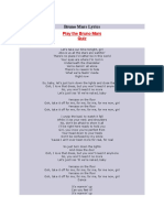 Bruno Mars Versace Floor Lyrics