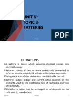 Unit V: Topic 3-Batteries