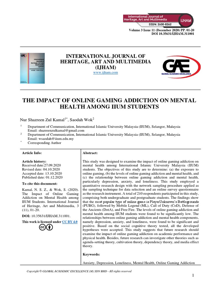 The Impact of Gaming On Mental He | PDF | Mental Disorder | Cognition