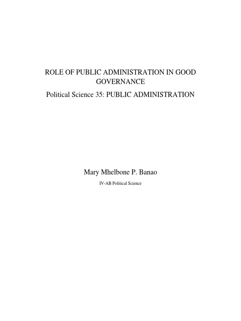 role-of-public-administration-in-good-governance-pdf-pdf-governance