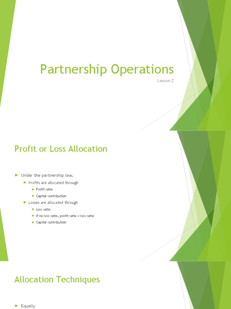 Partnership Profit and Loss Allocation Guide | PDF | Partnership | Interest