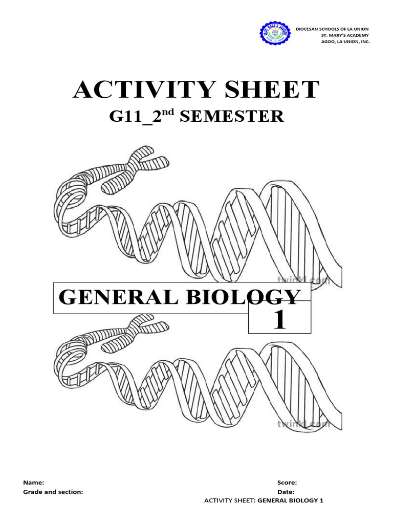 Activity Sheet: General Biology | PDF | Cell (Biology) | Organelle