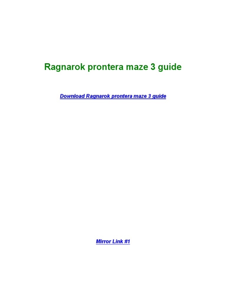 Ragnarok Prontera Maze 3 Guide | PDF | Computing | Computer Architecture
