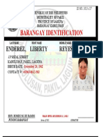 Barangay Identification: Enderez, Liberty Reyes