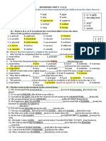 I/: Mark A, B, C, or D To Indicate The Word Whose Underlined Part Differs From The Other Three in Pronunciation