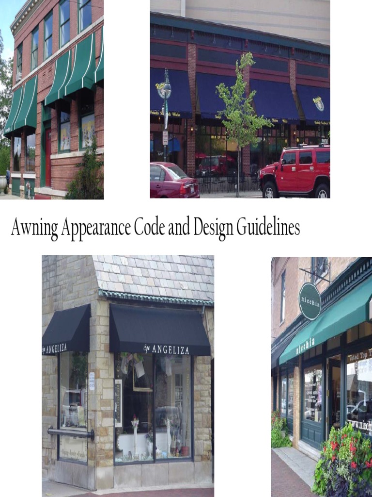Awning Appearance Code and Design Guidelines PDF Lighting Typefaces