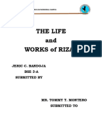The Life and Works of Rizal: Jeric C. Bandoja Bse 3-A Submitted by