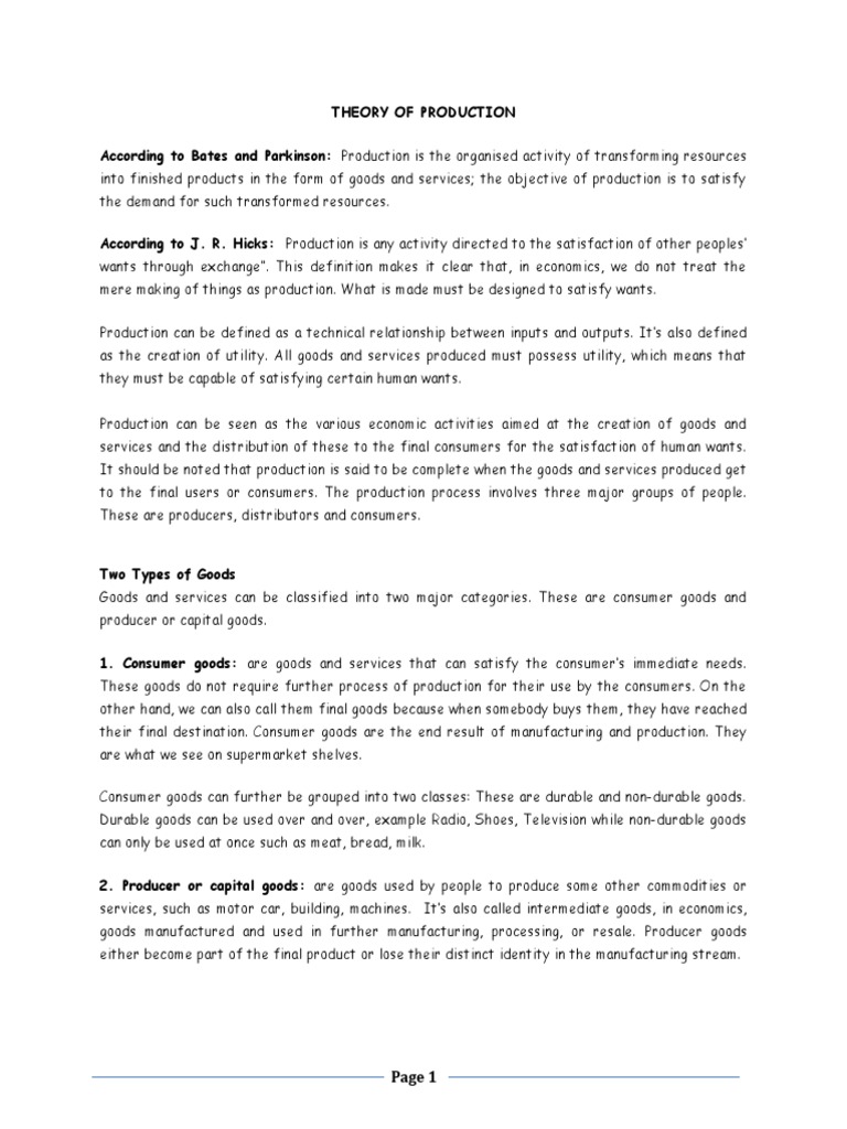 Understanding the Theory of Production | PDF | Production Function ...