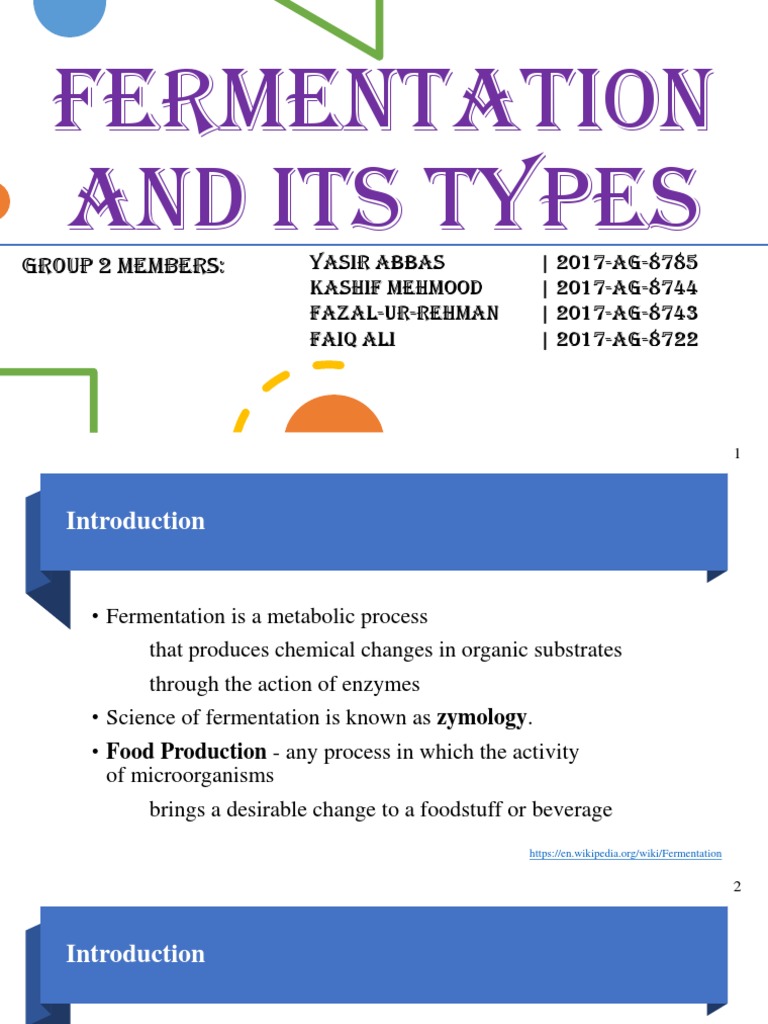 Types and Benefits of Fermentation | PDF | Fermentation | Cellular ...