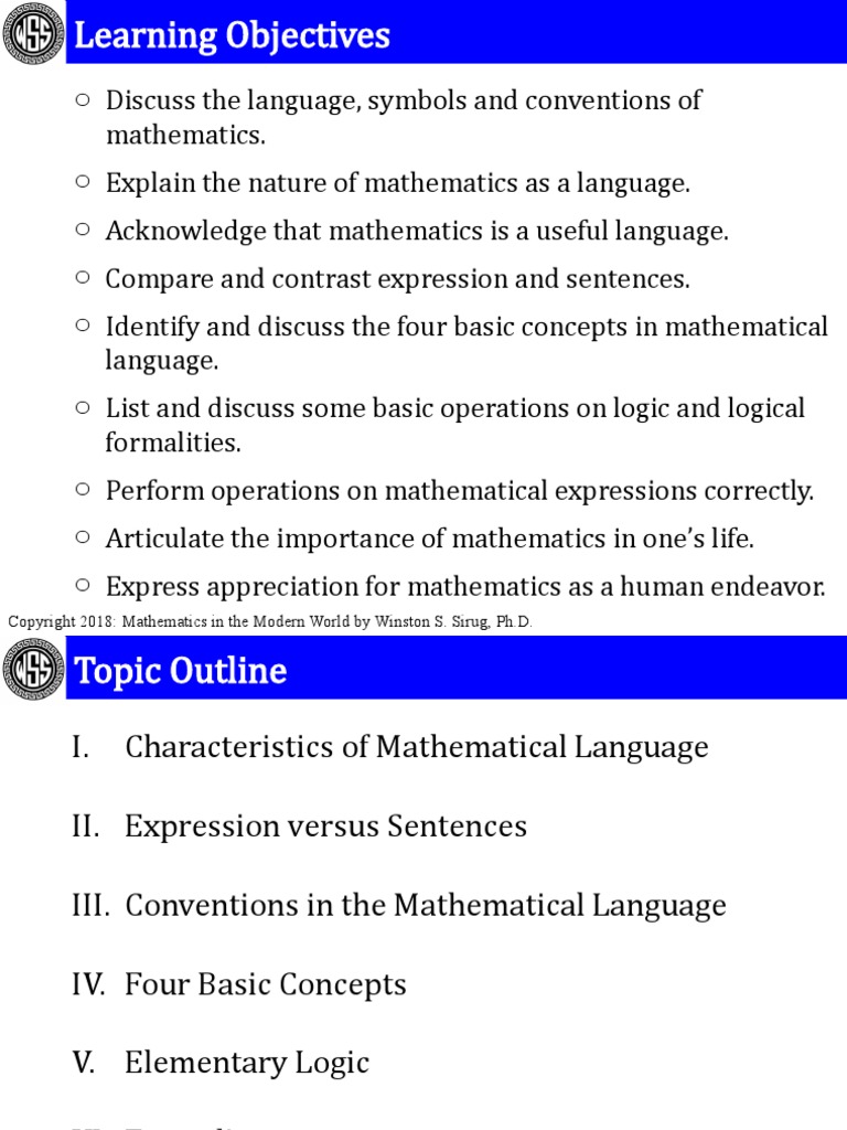 MMW Chap 2 Mathematical Language and Symbols | PDF | Set (Mathematics ...