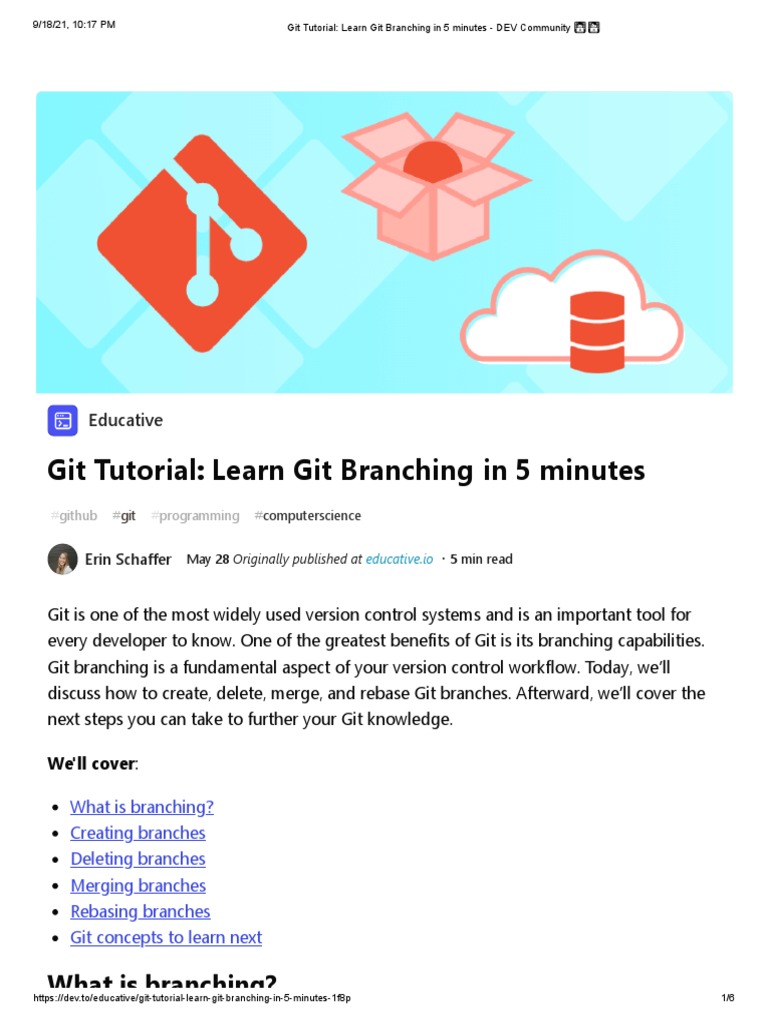 Git Branching in 5 Minutes Tutorial | PDF | Version Control | Software ...