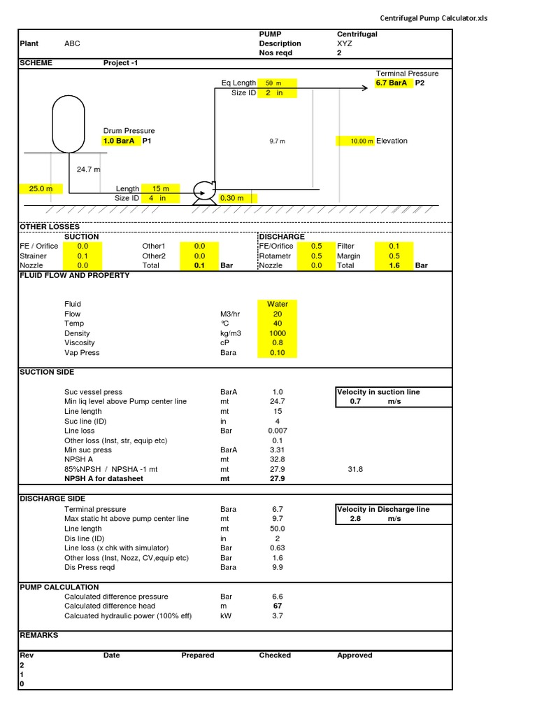 Centrifugal Pump Calculator PDF Pump Gas Technologies