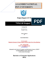 Indira Gandhi National Open University: "TITLE OF Project "