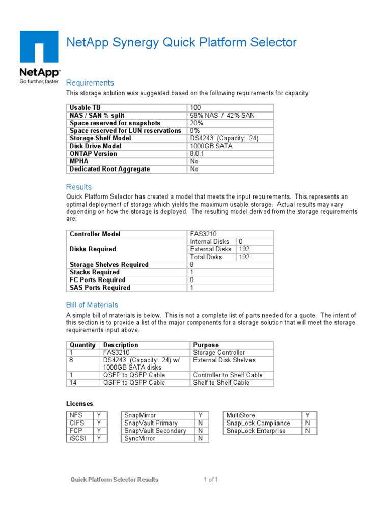 NetApp Storage Solution Selector Guide | PDF | Technology & Engineering