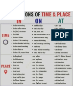Preposition at in On