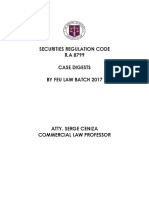 Securities Regulation Code R.A 8799 Case Digests by Feu Law Batch 2017