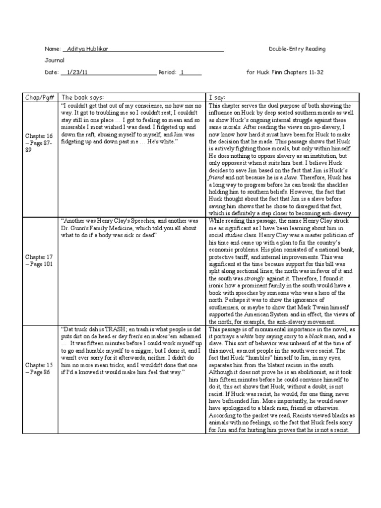 Double entry journal style image