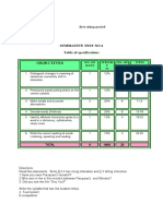 Objectives: Summative Test No.1