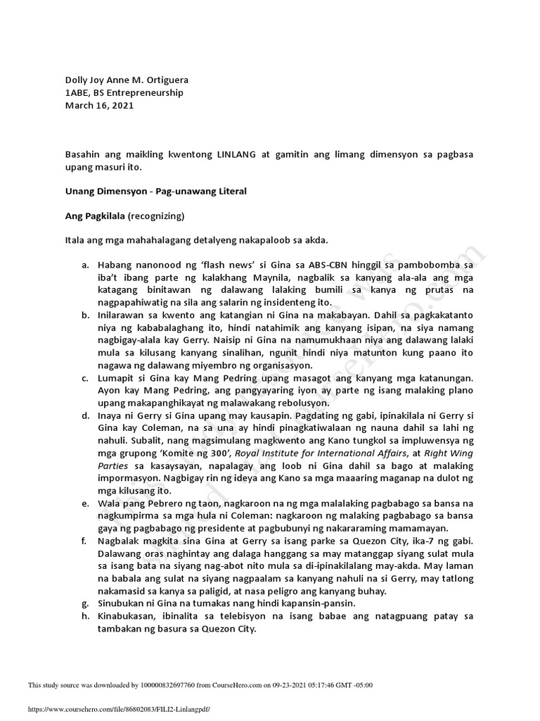 FILI2 Linlang PDF | PDF