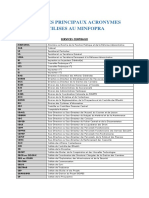 Liste Des Principaux Acronymes Utilises Au Minfopra