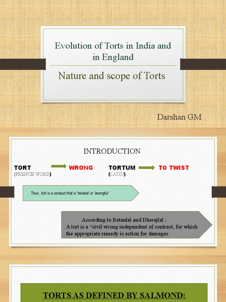 Evolution of Tort Law in India and England | PDF | Tort | Damages