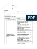 Rubric For Preliminary Round