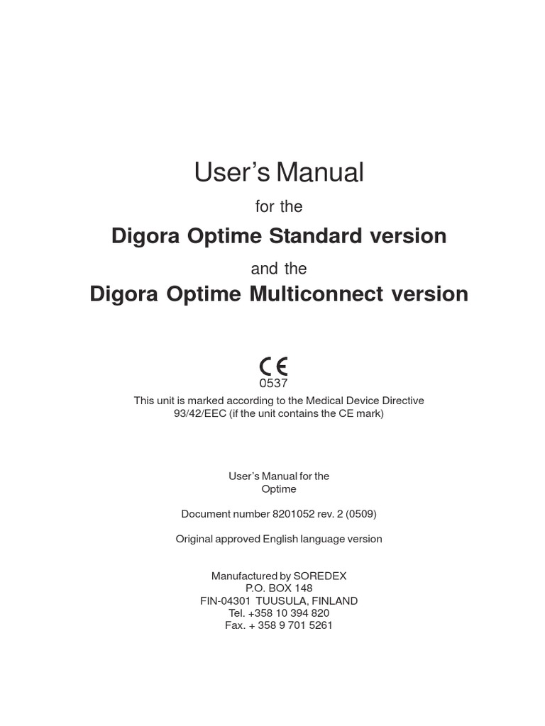 Digora Optime Classic User Guide | PDF | Image Scanner | Personal Computers