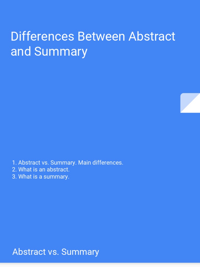 Abstract vs Summary: Key Differences | PDF | Abstract (Summary) | Essays