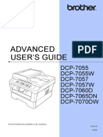 Advanced User'S Guide: DCP-7055 DCP-7055W DCP-7057 DCP-7057W DCP-7060D DCP-7065DN DCP-7070DW