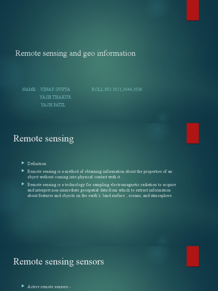 Remote Sensing and Geo Information Powerpoint Presentation | PDF ...