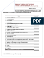 (6) CHECKLIST DE MANIFESTACIONES ORGÁNICAS DE ANSIEDAD SOCIAL (Bados, 2004) P