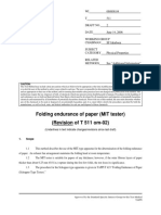 Folding Endurance of Paper (MIT Tester) (Revision of T 511 Om-02)