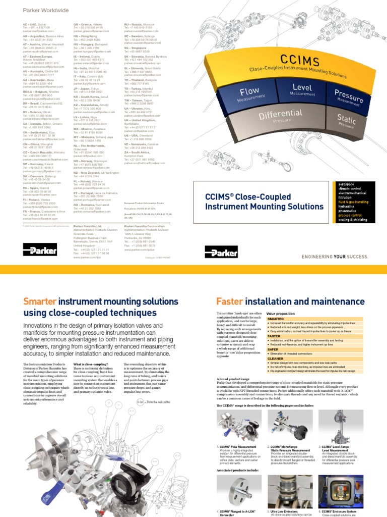 Ccims CloseCoupled Instrument Mounting Solutions Parker Worldwide