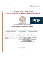 Laboratory Manual: Ta201A Manufacturing Processes-I