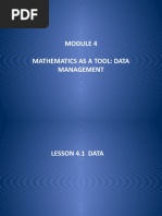 Mathematics As A Tool: Data Management